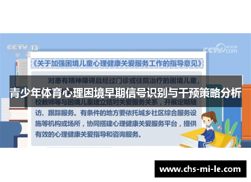 青少年体育心理困境早期信号识别与干预策略分析